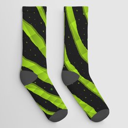 Ripped SpaceTime Stripes - Lime Socks