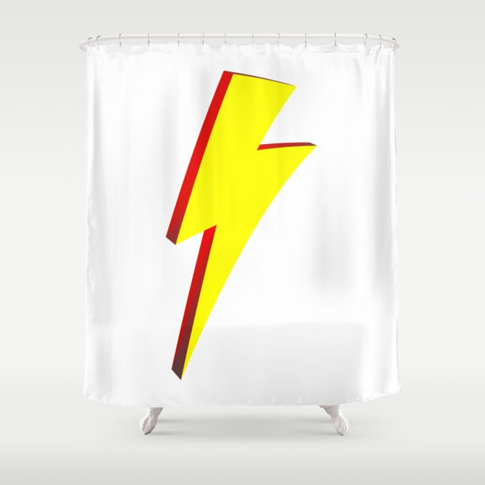 Lightning Bolt Retro Cartoon Shower Curtain