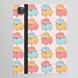 Cute Cowboy Frogs, Frog with Cowboy Hat Fun and Colorful iPad Folio Case