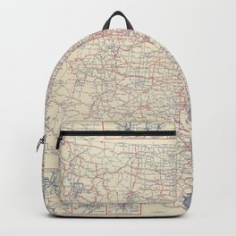  Paved Road Map of the United States 1930 - Vintage Illustrated Map Backpack