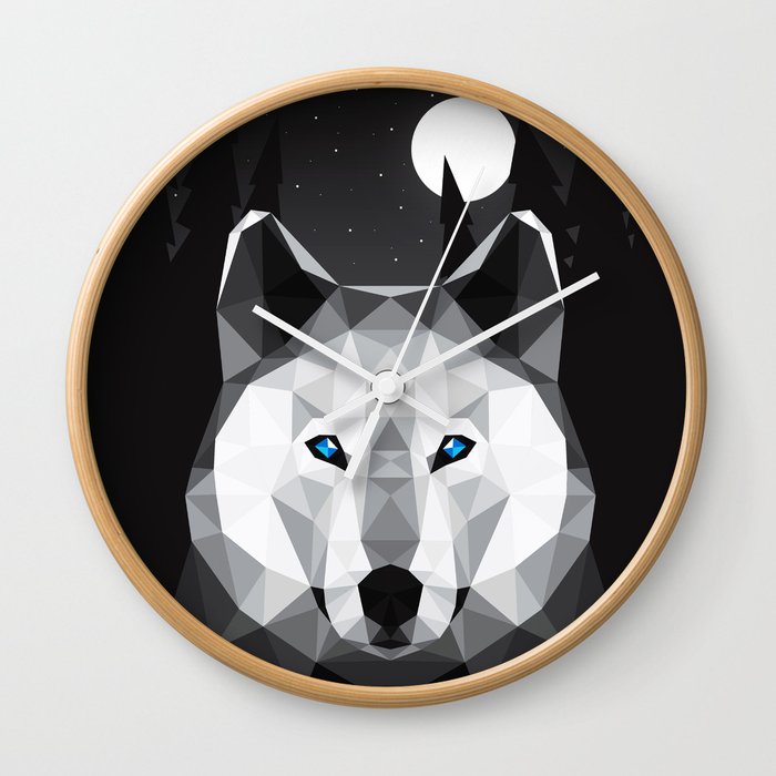 The Tundra Wolf Wall Clock