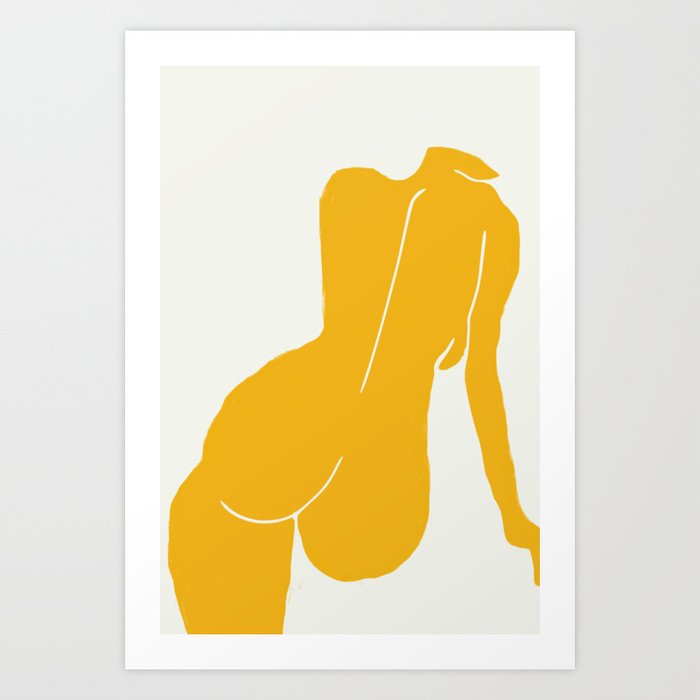 Nude in yellow Art Print