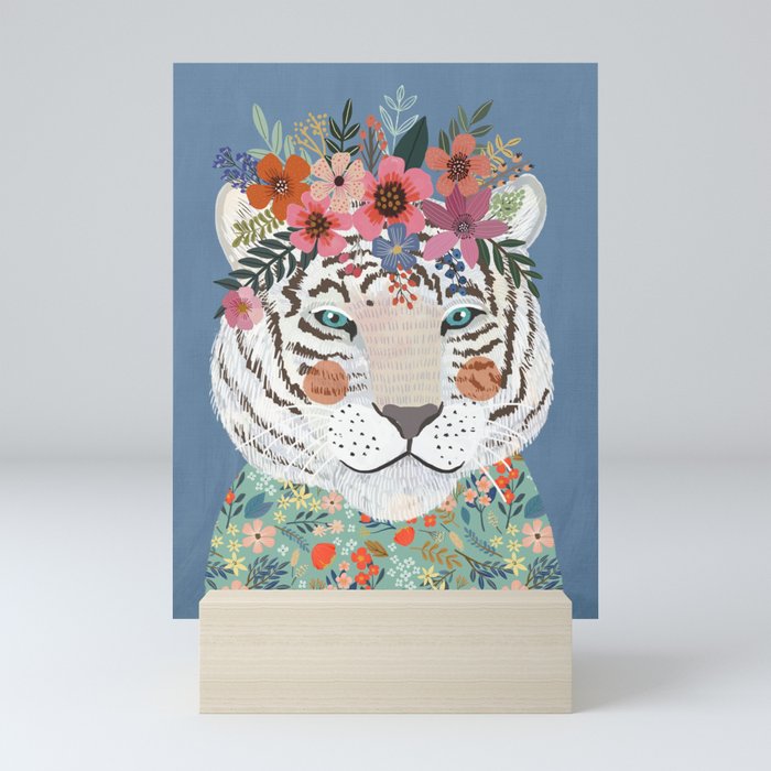 White tiger Mini Art Print