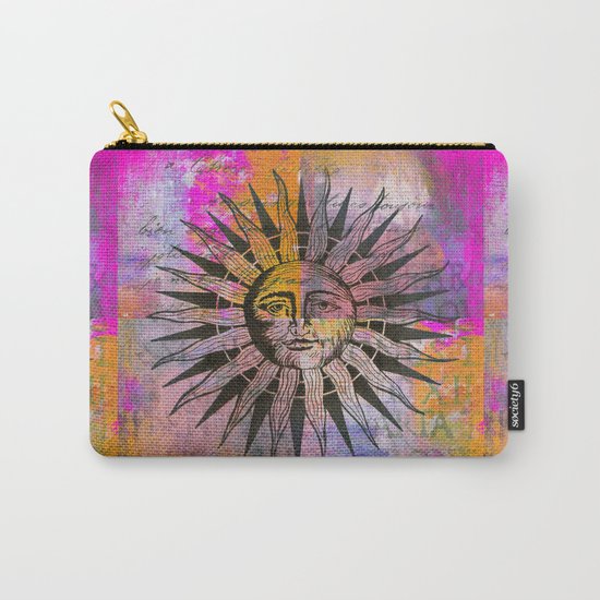 Sun illustration pink orange Carry-All Pouch