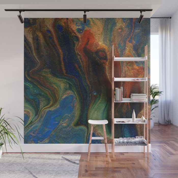Earth Fire Lava Flow Cells Wall Mural