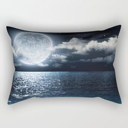 Full Moon over Ocean Rectangular Pillow