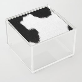 Classic Black & White Cowhide Acrylic Box