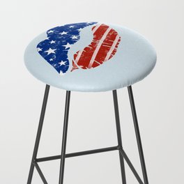 American Patriotic Lips / American Flag Lips / Fourth of July Lips Bar Stool