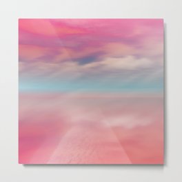 "Rose quartz sky on beach shore" Metal Print
