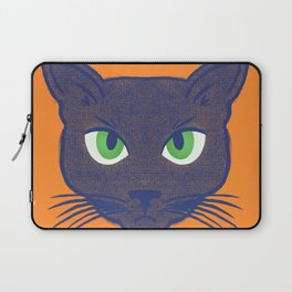 Retro Periwinkle Halftone Cat Orange Laptop Sleeve