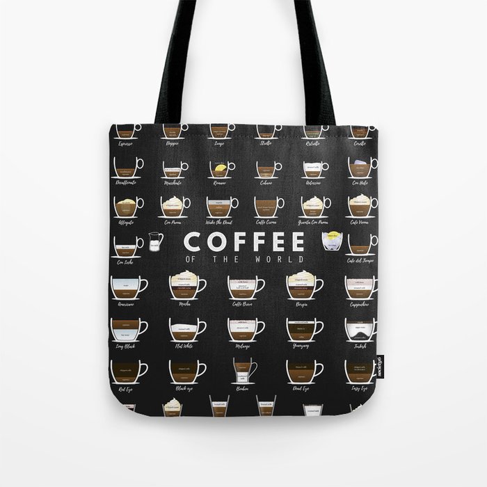 Coffee Types Chart Tote Bag