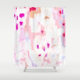 Netta - abstract painting pink pastel bright happy modern home office dorm college decor Shower Curtain