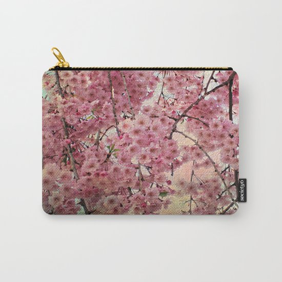 Raining Cherry Blossoms - Painterly Abstract Carry-All Pouch