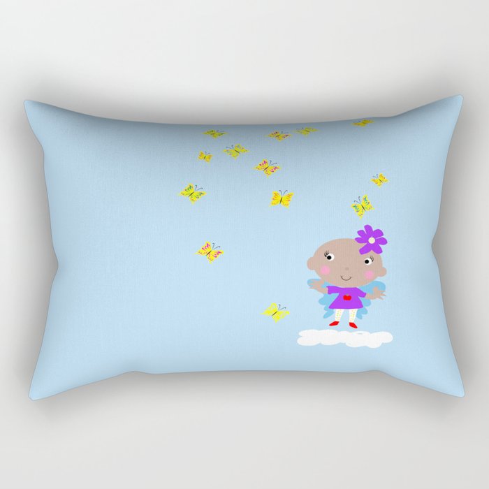 Ananda The Fairy Baby - Butterflies Rectangular Pillow