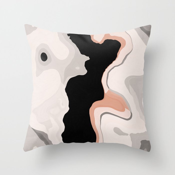 Peach and store gray throw pillows