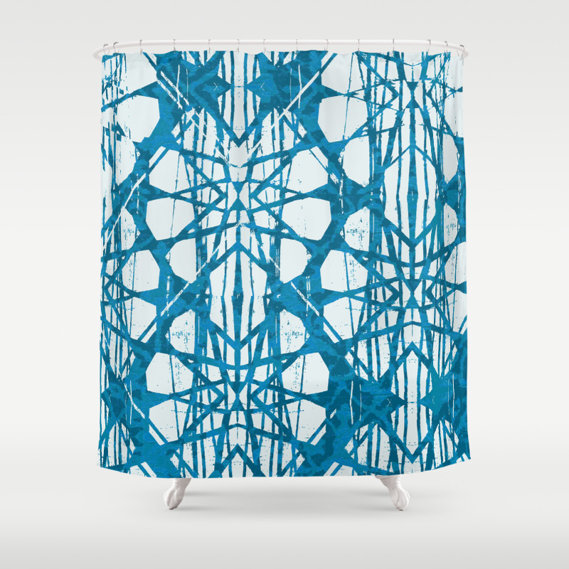 Blue And White Batik Shower Curtain By Oddduckpress Society6