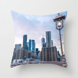  New York City | Brooklyn Bridge Sunset Views | Travel Photography Throw Pillow