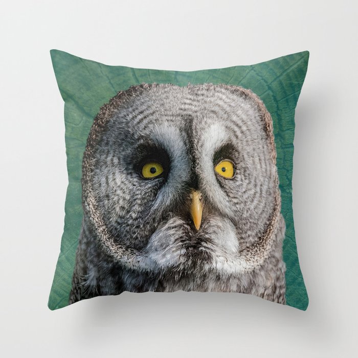 GREY OWL Throw Pillow