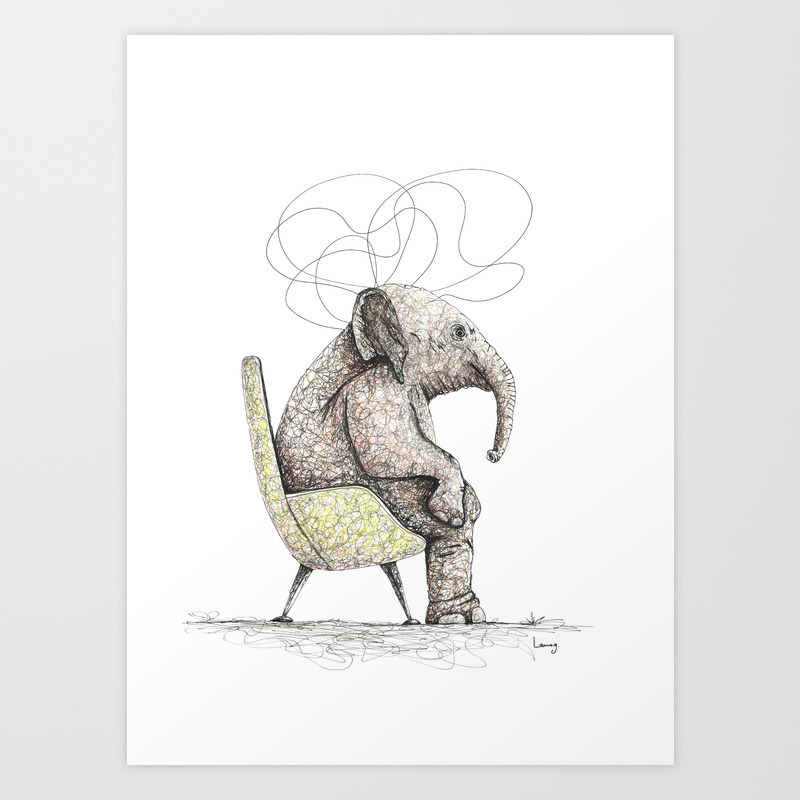 Sitting Elephant Elefante Sentado Art Print By Bylaug Society6 Don't you think that it's incredible? sitting elephant elefante sentado art print by bylaug