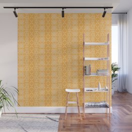 Yellow Mustard Mudcloth Pattern Earthy Abstract Wall Mural