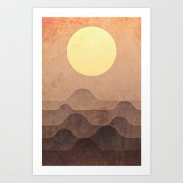 sunrise, hills Art Print