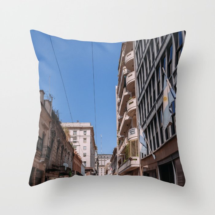 Argentina Photography - Wonderful Street Under The Blue Clear Sky Throw Pillow