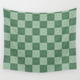 Plaid of Emotions pattern sage Wall Tapestry
