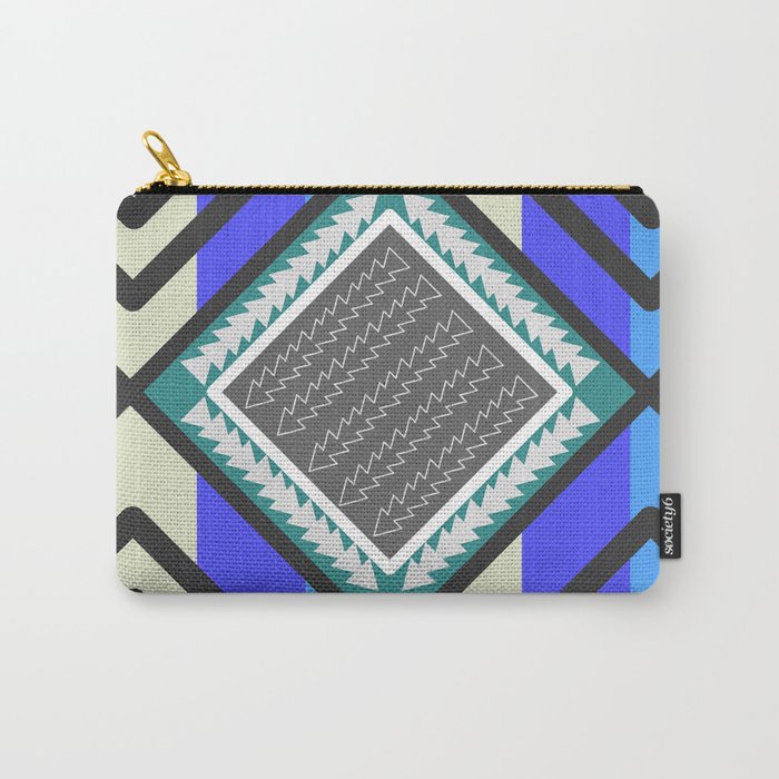 Arrows and waves in blue Carry-All Pouch