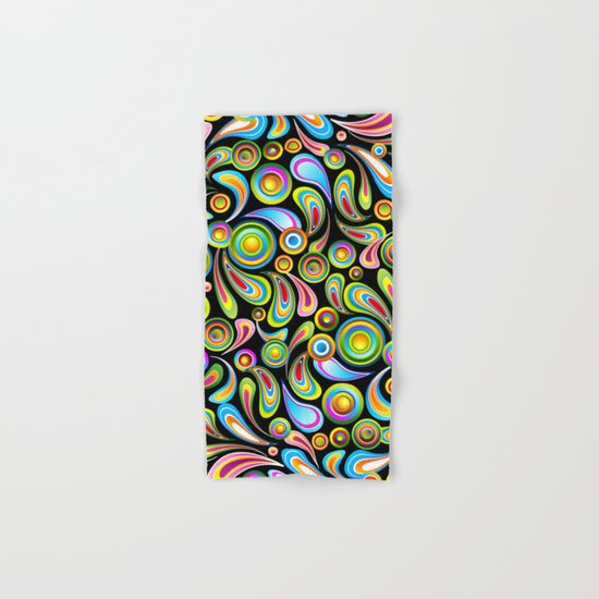 Psychedelic Color Drops Abstract Art Design Hand & Bath Towel