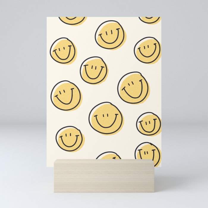 smiley faces Mini Art Print
