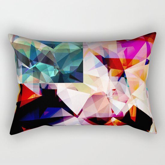 Colorful Geometric Abstract Rectangular Pillow