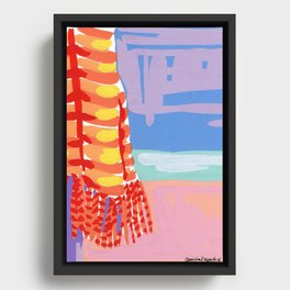 Beach Umbrella Graphic Framed Canvas