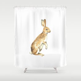 Watercolor Bunny Rabbit Shower Curtain