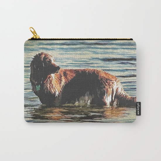 Dog Having Fun In The Water Carry-All Pouch