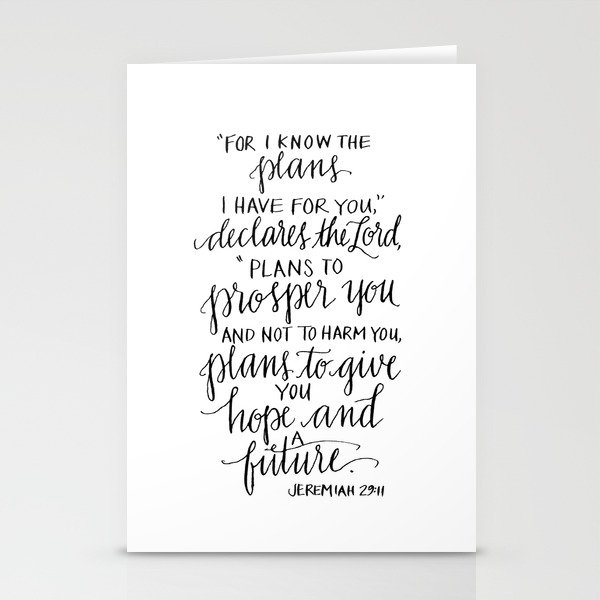 I Know The Plans Jeremiah 29 11 Stationery Cards By Daughterzion