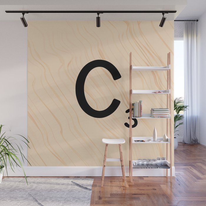 Scrabble Tile C Large Letters Wall Mural By Ekphotoart