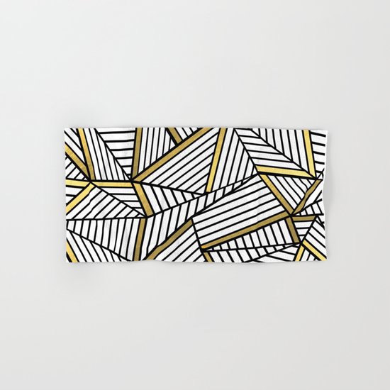Ab Lines 2 White Gold Hand & Bath Towel