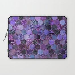 Purple geometric hexagonal elegant & luxury pattern Laptop Sleeve