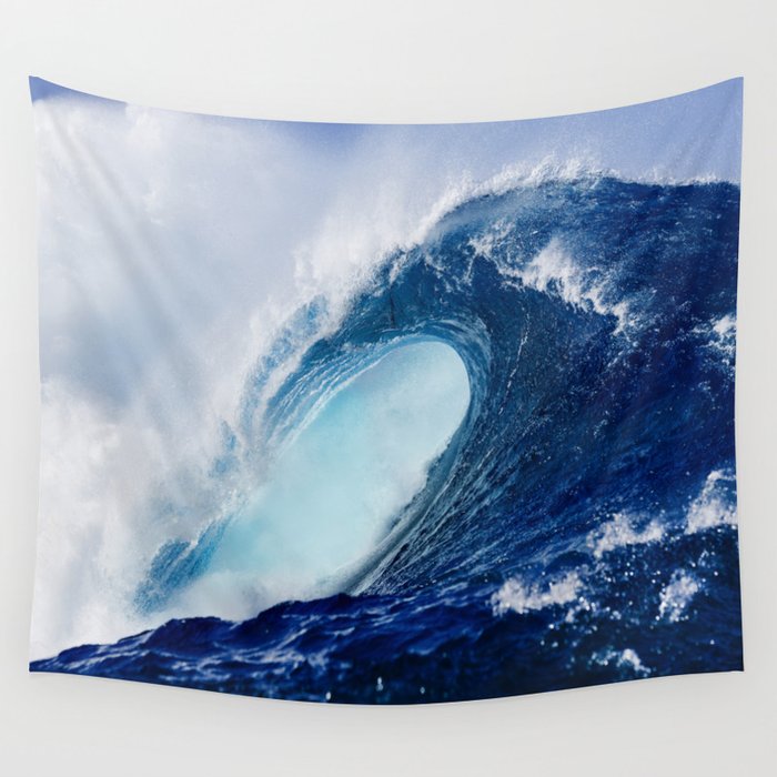 Big Blue Wave Wall Tapestry By Endoferadesigns Society6
