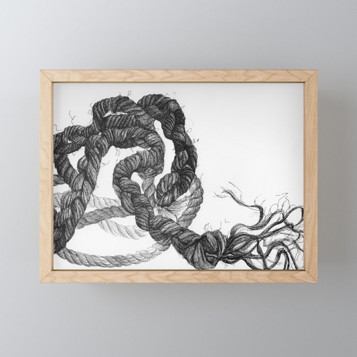 Rope Pen and Ink Drawing Framed Mini Art Print