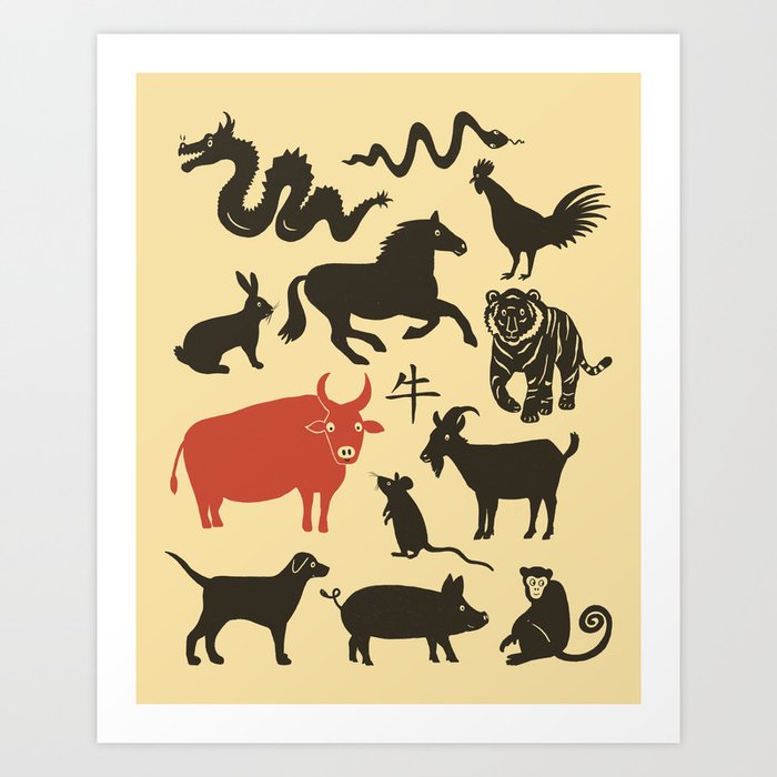 Chinese Zodiac: Year of the Ox Art Print