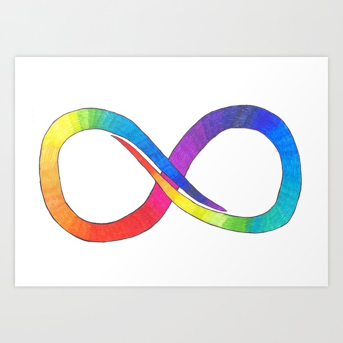 Rainbow Infinity Symbol / Neurodiversity Symbol 1 Art Print