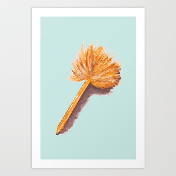 Fluffy Orange Pen - An Ode to the 90s and Clueless Art Print
