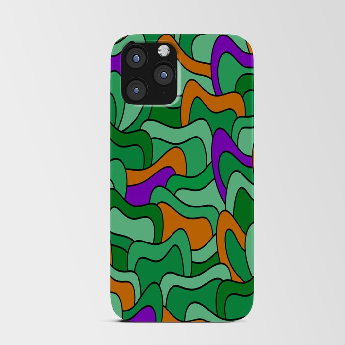 Abstract pattern - green, purple and orange. iPhone Card Case