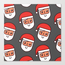 Christmas Santa Claus with Red Hat Seamless Pattern Canvas Print