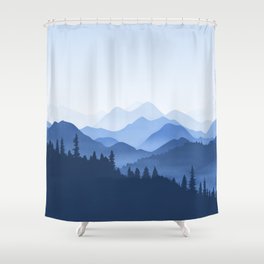 Classic Blue Mountains Shower Curtain