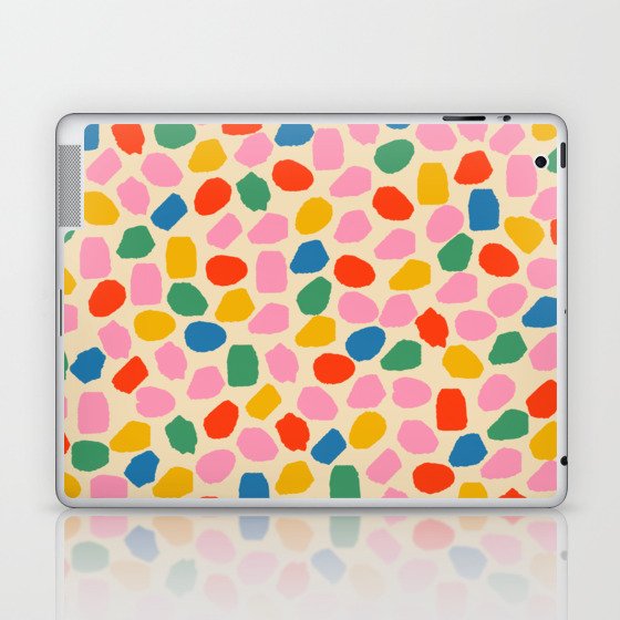 Ink Dot Colourful Mosaic Pattern in Rainbow Pop Colours Laptop & iPad Skin