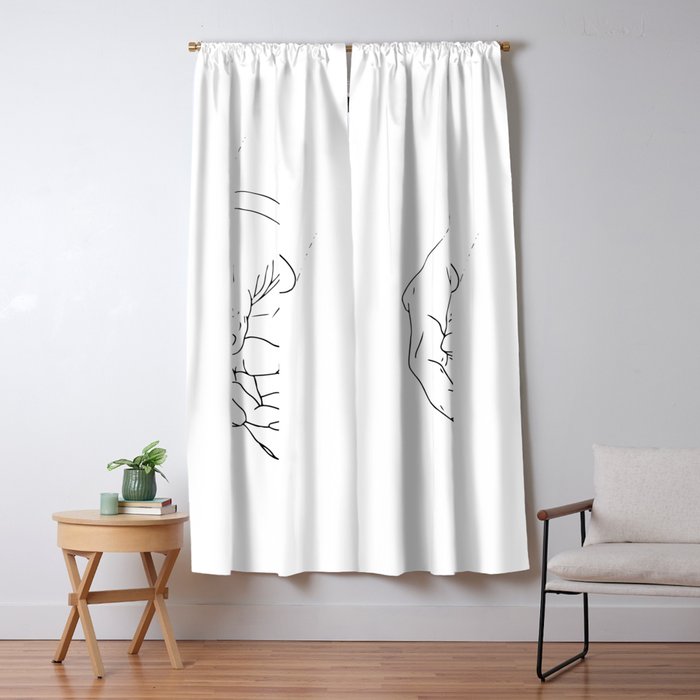 Hand Of A Man Simple Line Drawing Blackout Curtain By Tiriri08 Society6