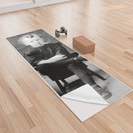 Smoking Boy with Chicken black and white photograph - photography - photographs Yoga Towel