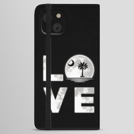 Palm Trees Beach Moon iPhone Wallet Case
